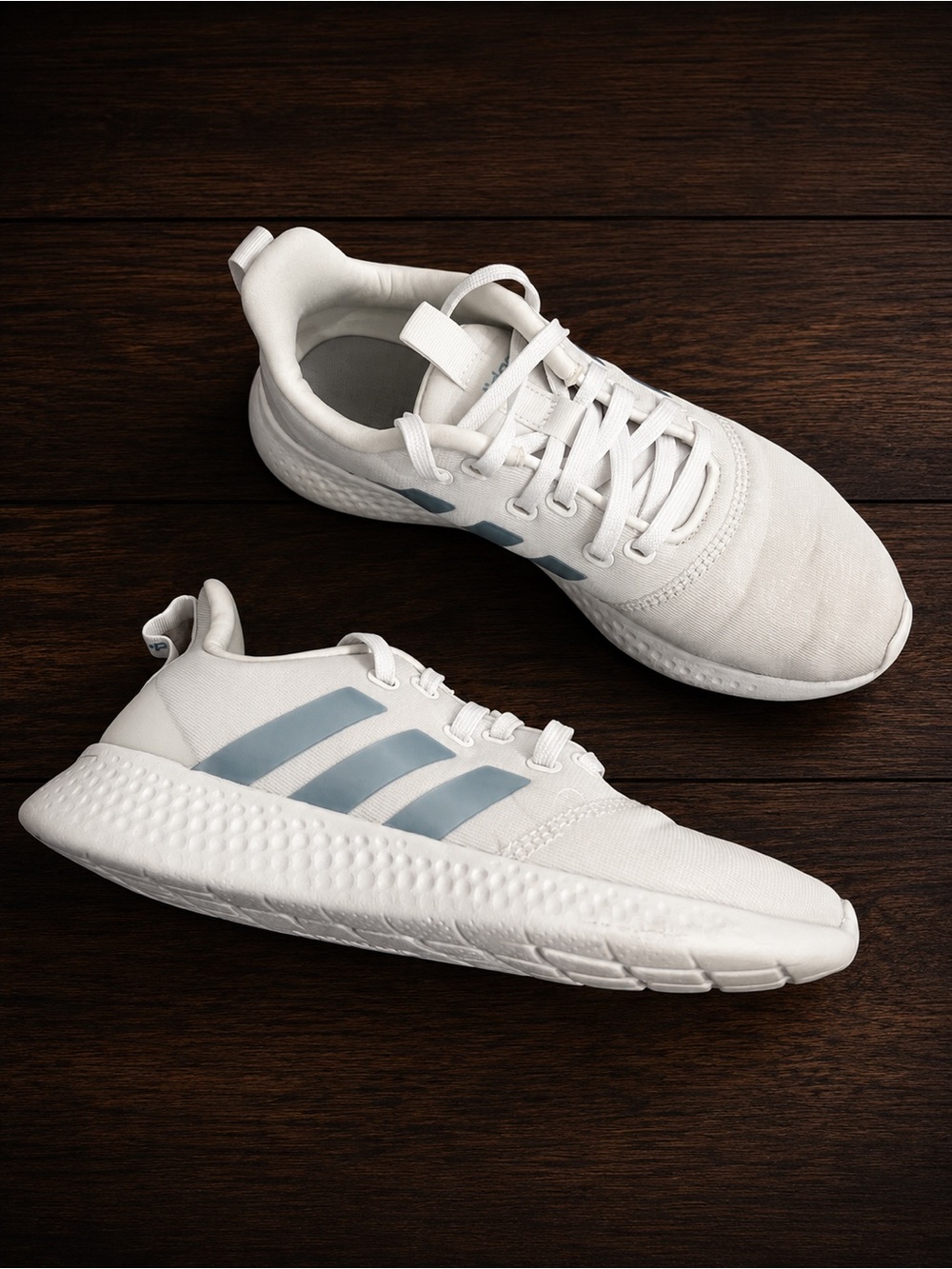 Adidas Puremotion Womens Running Shoes White Blue Metallic 8 Trainers Comfort